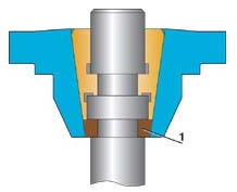 Конструкция уплотнения зазора между сухарями клапана двигателей мод. 331,